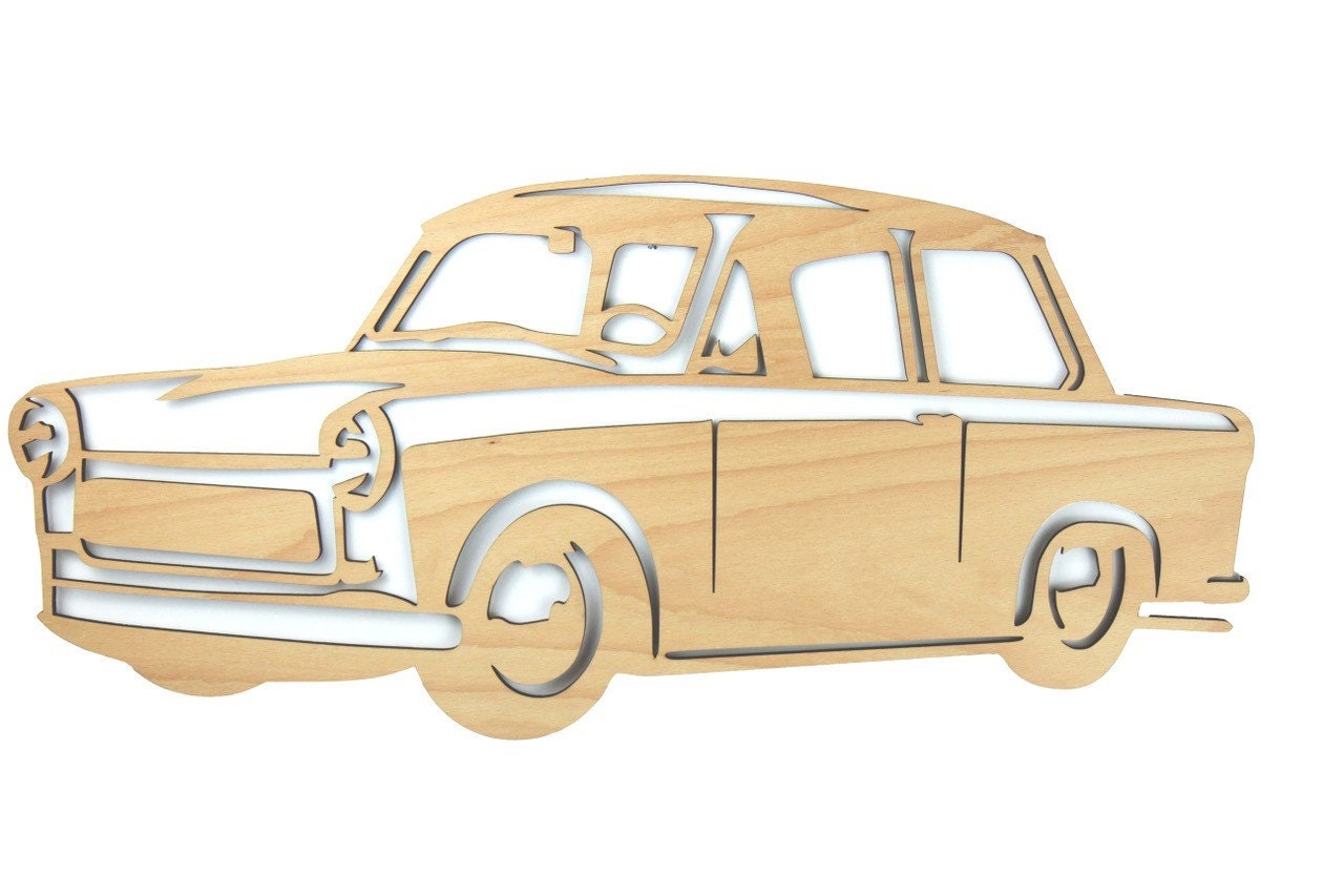 Buchenholz Oldtimer Wanddekoration / Osten Auto