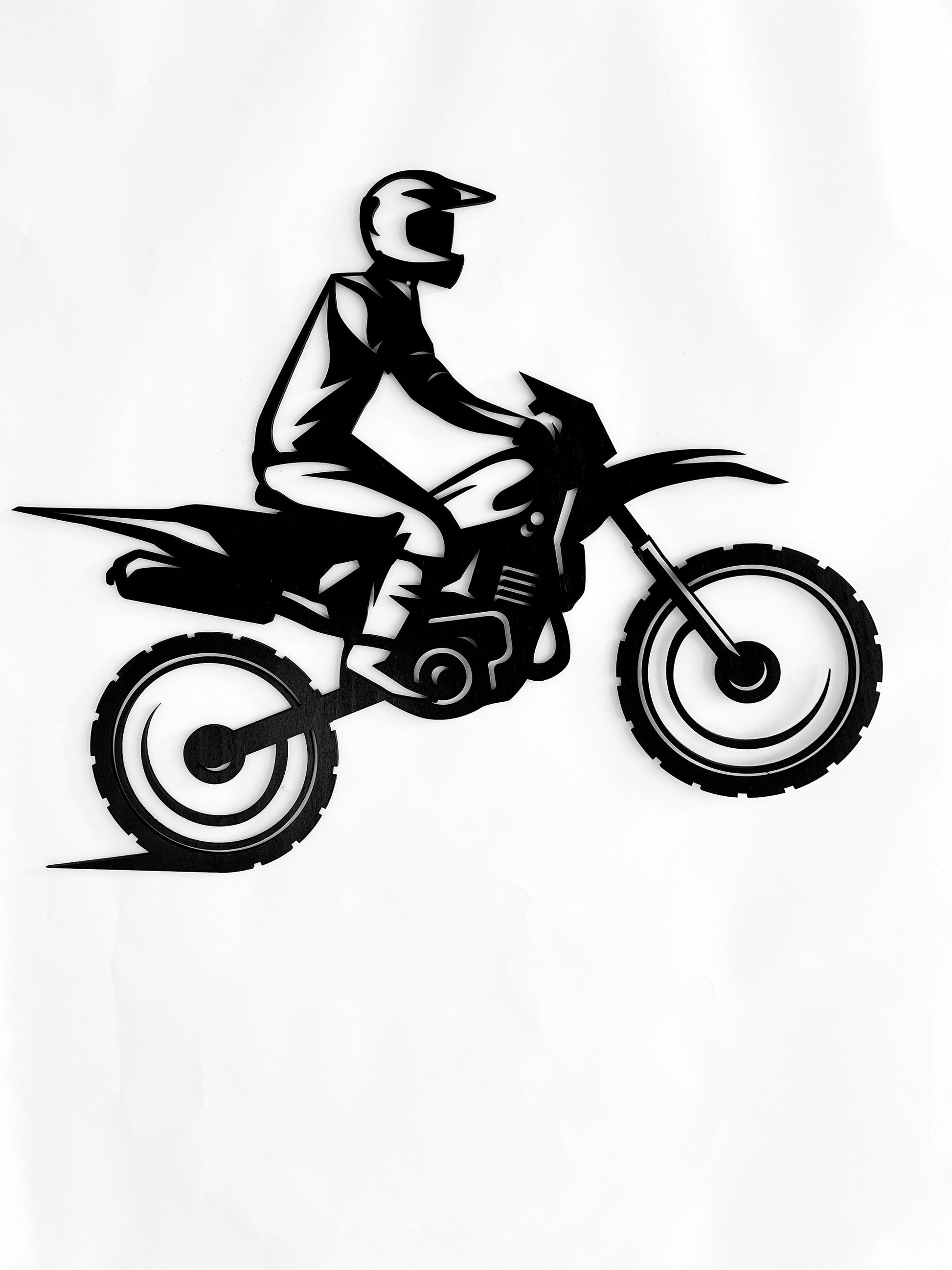 Bucheenholz Motorrad Cross Wanddekoration 70cm
