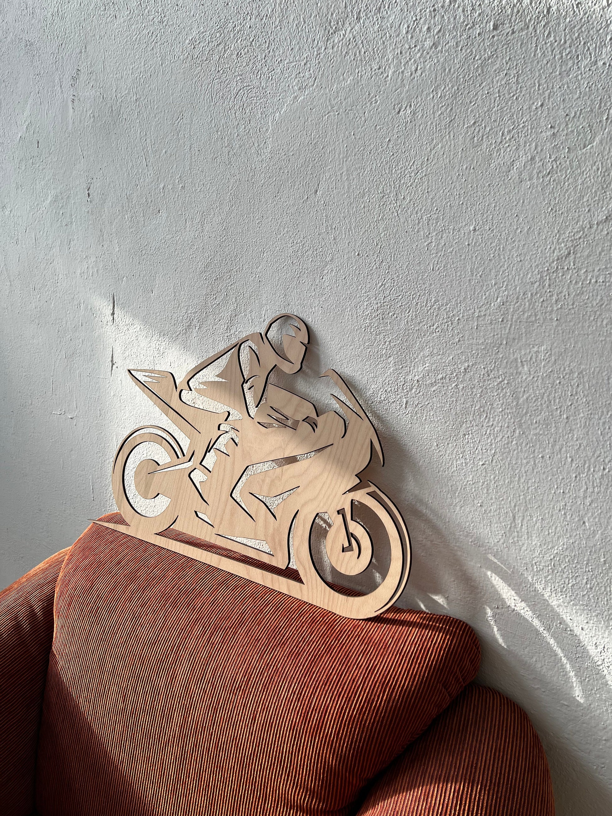 Buchenholz Motorrad Supersportler wanddekoration 70 cm