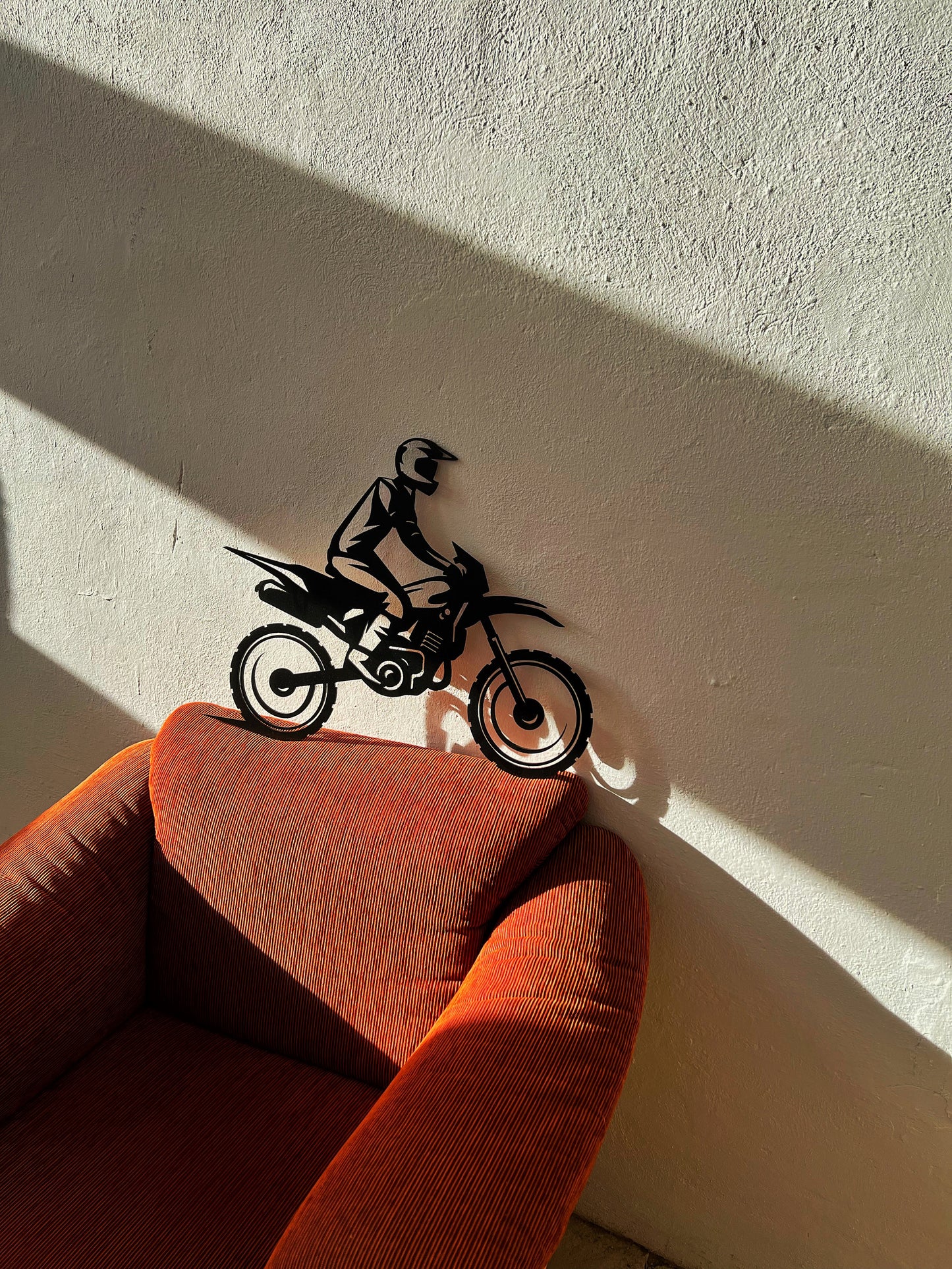 Bucheenholz Motorrad Cross Wanddekoration 70cm