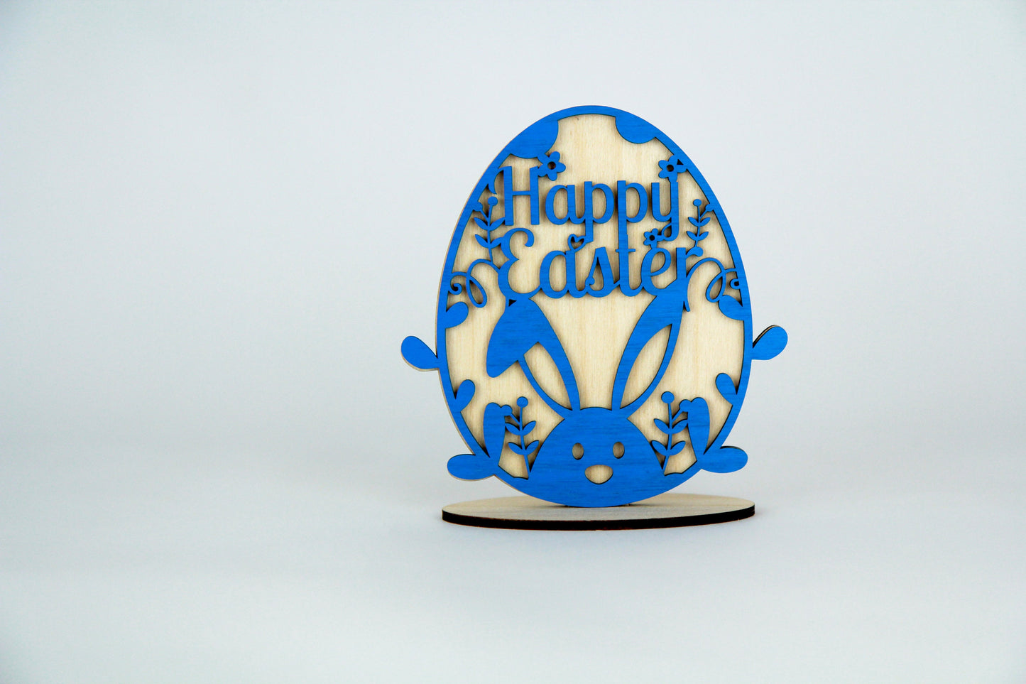 Osterei stehend „Happy Easter“ 13cm Birkenholz / Ostern / Holz / Feiertag / Hase