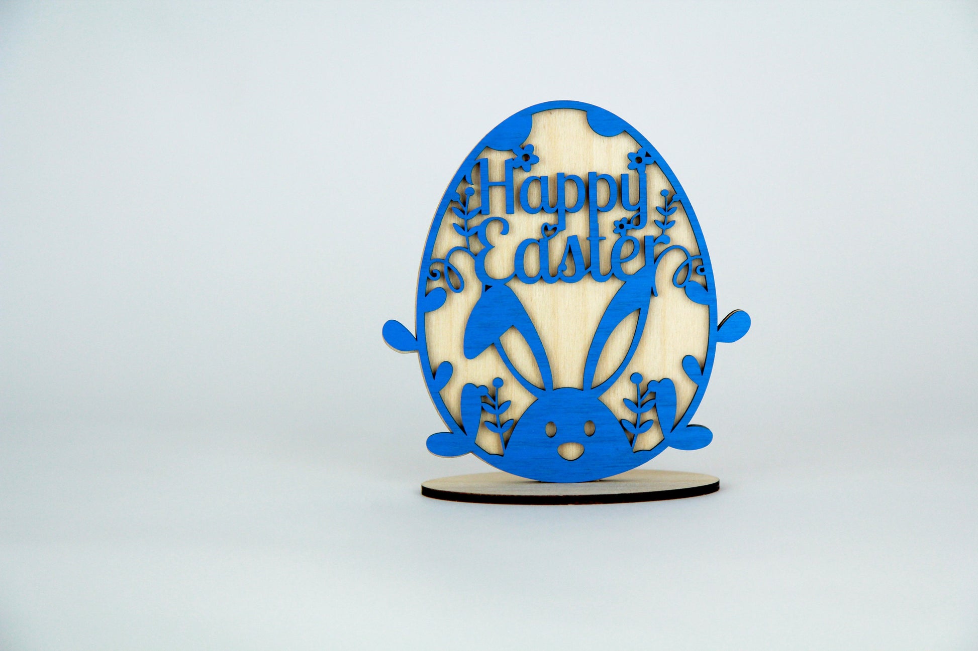 Osterei stehend „Happy Easter“ 13cm Birkenholz / Ostern / Holz / Feiertag / Hase