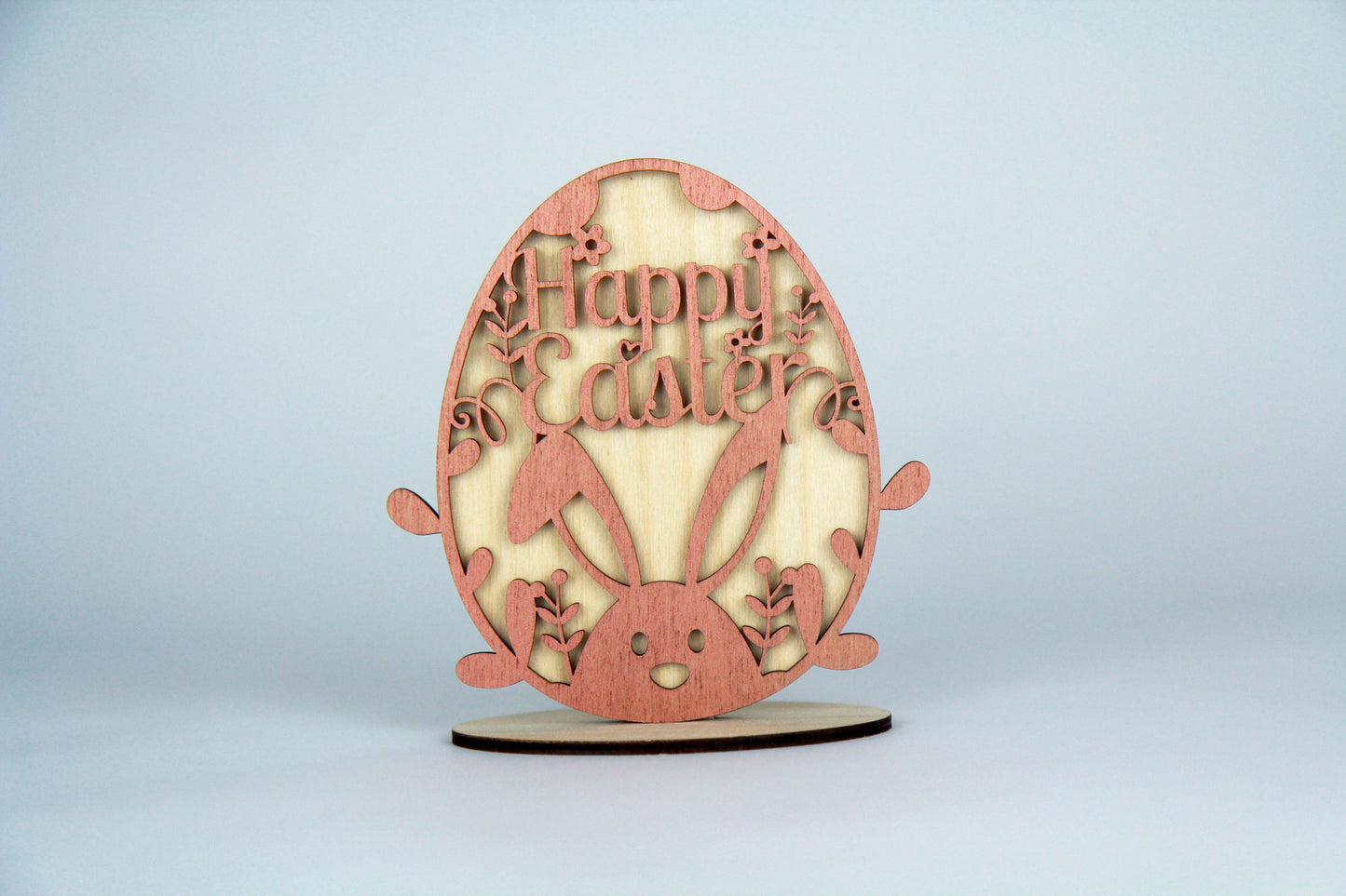 Osterei stehend „Happy Easter“ 13cm Birkenholz / Ostern / Holz / Feiertag / Hase