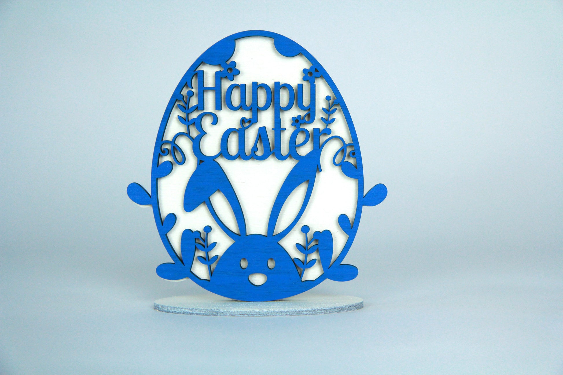 Osterei stehend „Happy Easter“ 13cm Birkenholz / Ostern / Holz / Feiertag / Hase