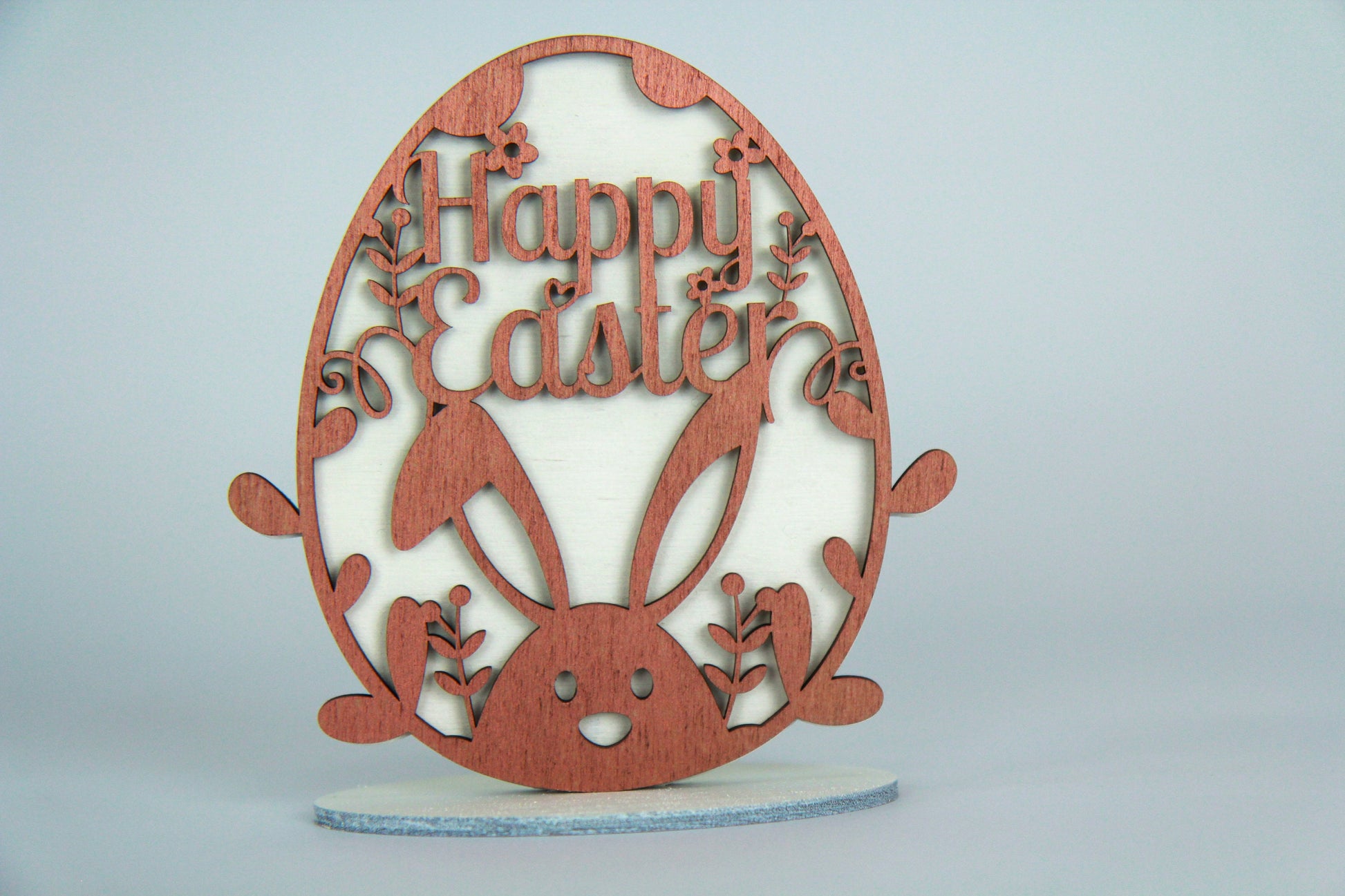 Osterei stehend „Happy Easter“ 13cm Birkenholz / Ostern / Holz / Feiertag / Hase