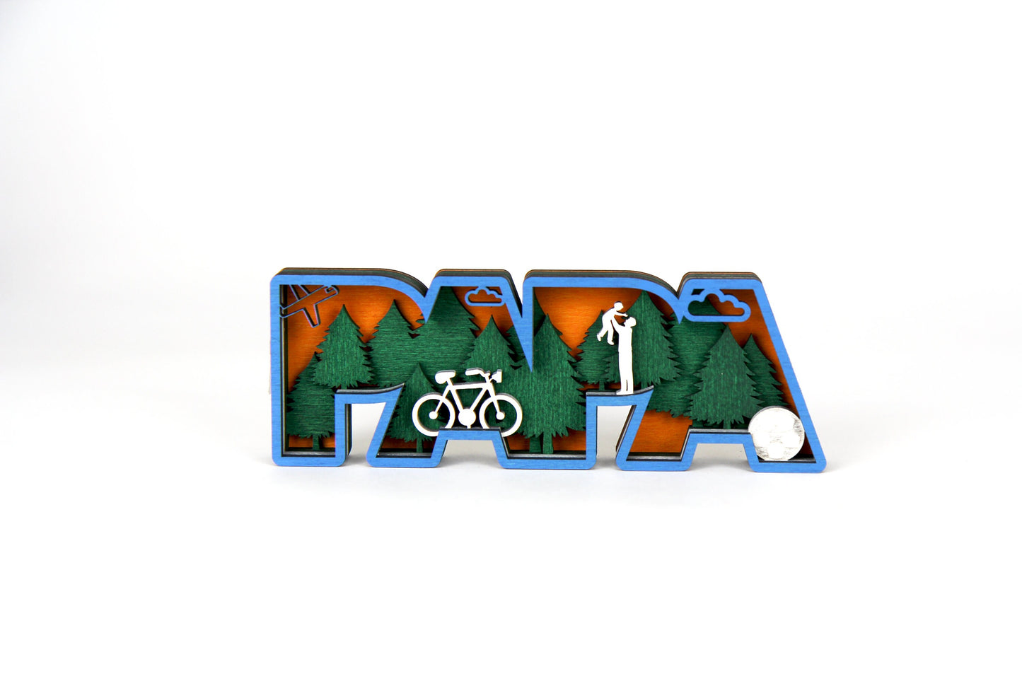 PAPA 3D Figur / Schild / zum hinstellen / Perfekt als Geschenk für: Vatertag, Geburtstag, Weihnachten / in 2 Größen erhältlich