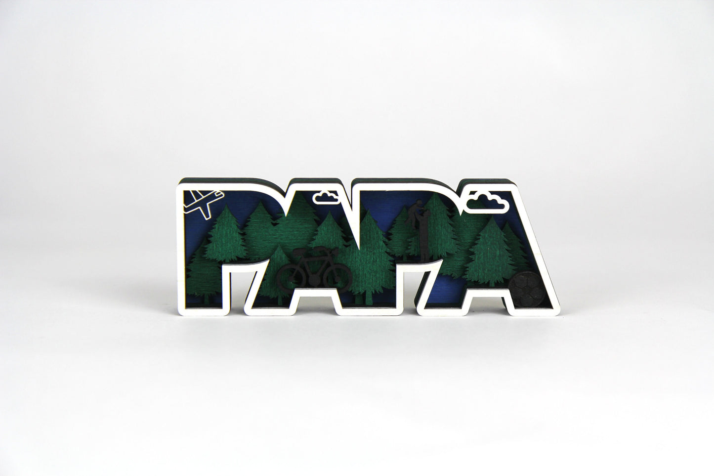 PAPA 3D Figur / Schild / zum hinstellen / Perfekt als Geschenk für: Vatertag, Geburtstag, Weihnachten / in 2 Größen erhältlich