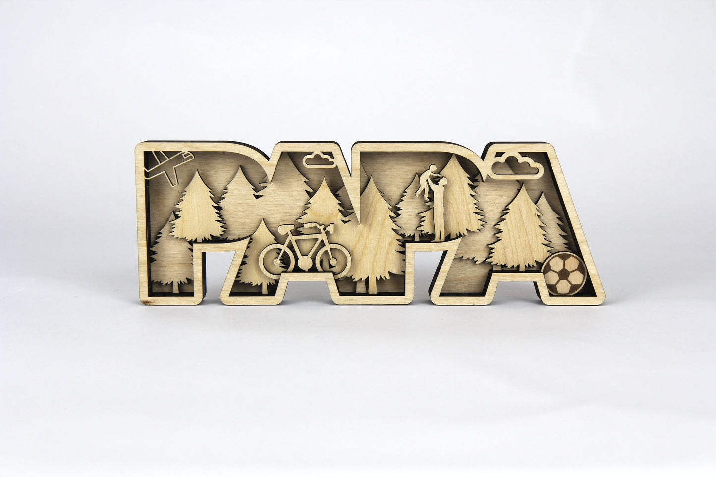 PAPA 3D Figur / Schild / zum hinstellen / Perfekt als Geschenk für: Vatertag, Geburtstag, Weihnachten / in 2 Größen erhältlich