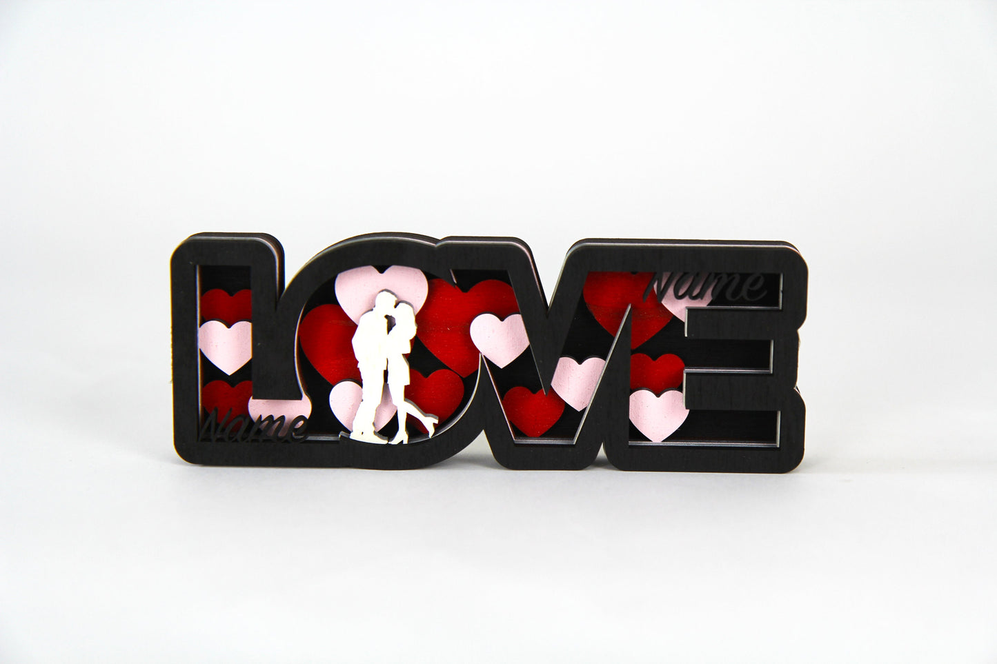 Love Name mit Figur 3D /Schild zum hinstellen /Perfekt als Geschenk: Jahrestag, Valentinstag, Geburtstag, Weihnachten/in 2 Größen erhältlich