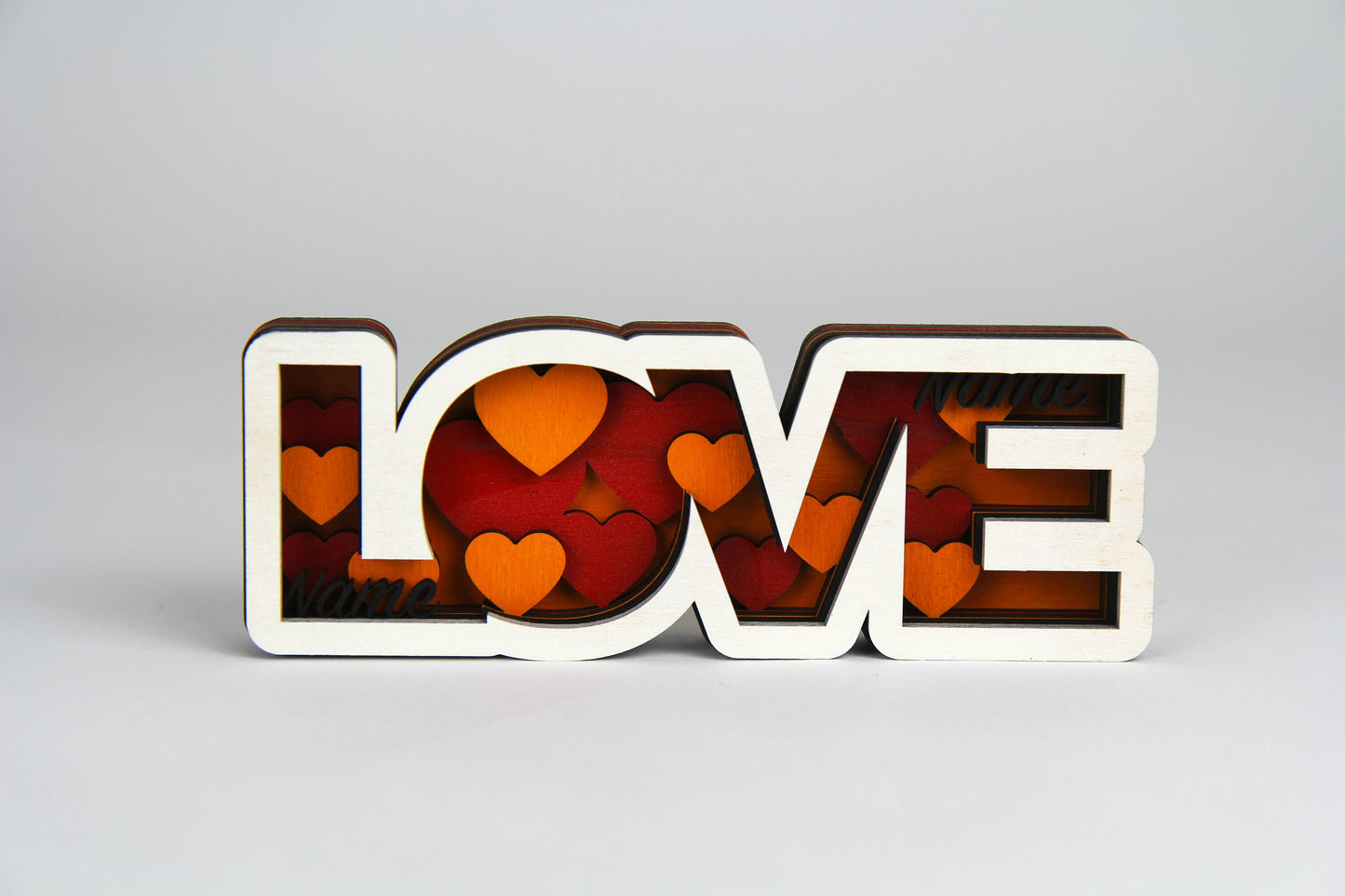 Love Schild mit Name 3D / zum hinstellen /Perfekt als Geschenk zum: Jahrestag, Valentinstag, Geburtstag, Weihnachten /in 2 Größen erhältlich