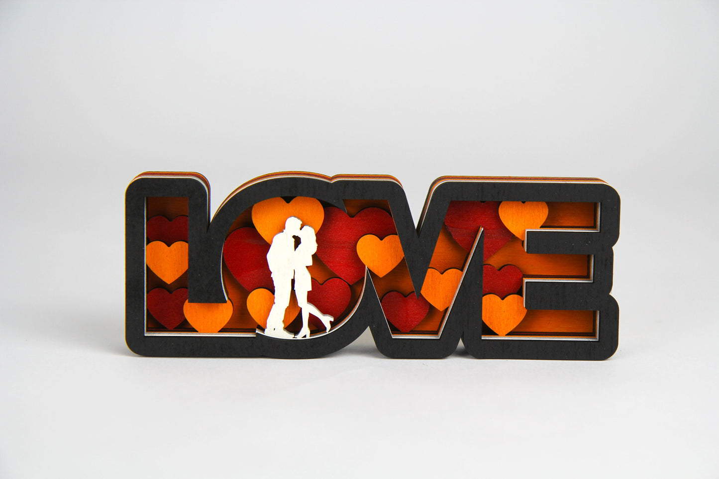 3D Love Schild mit Figur /zum hinstellen /Perfekt als Geschenk zum: Jahrestag, Valentinstag, Geburtstag, Weihnachten /in 2 Größen erhältlich