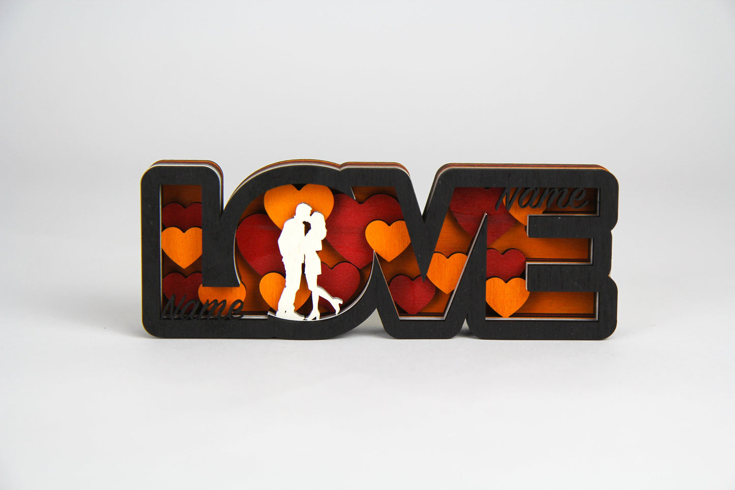 Love Name mit Figur 3D /Schild zum hinstellen /Perfekt als Geschenk: Jahrestag, Valentinstag, Geburtstag, Weihnachten/in 2 Größen erhältlich