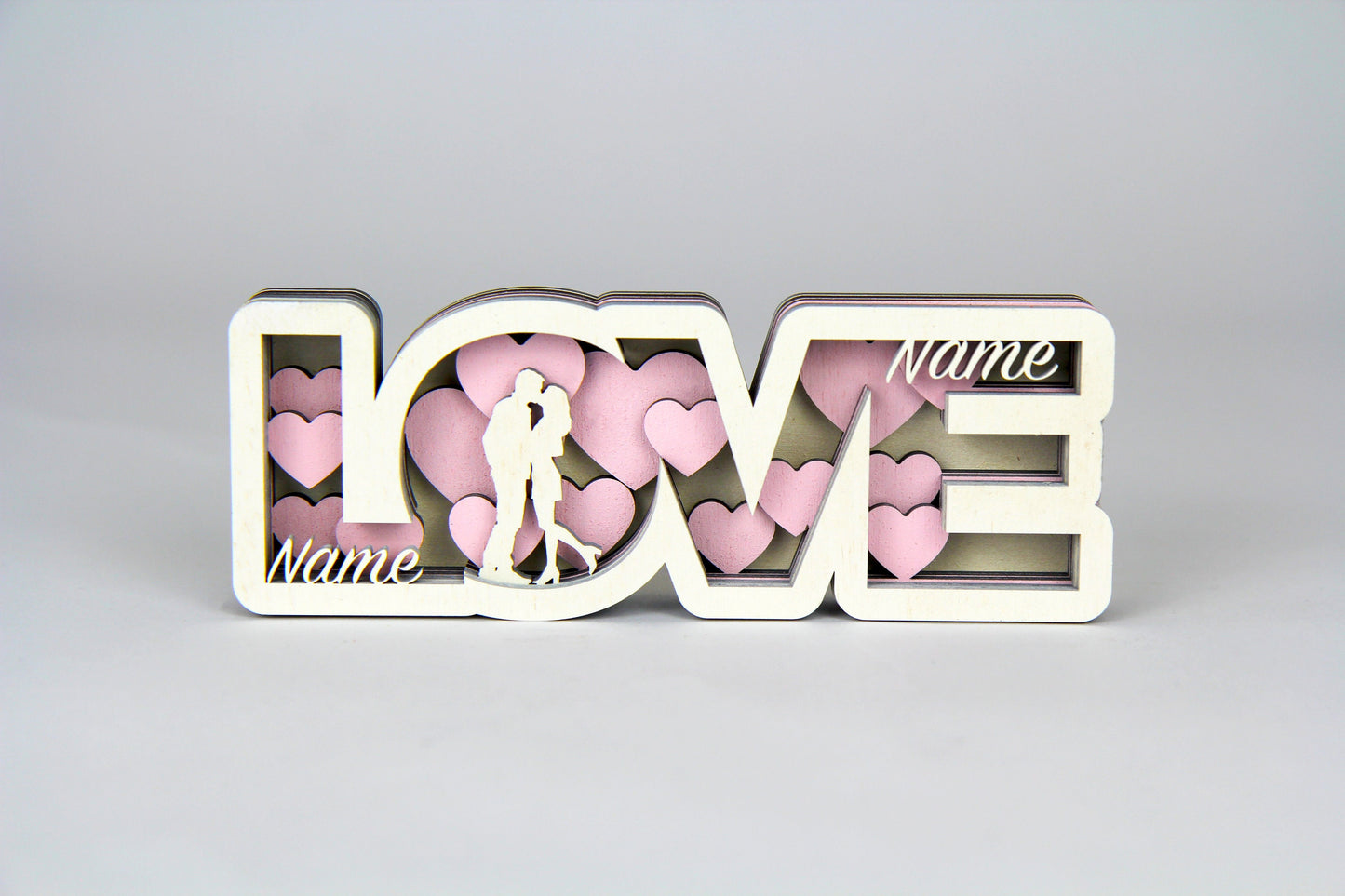 Love Name mit Figur 3D /Schild zum hinstellen /Perfekt als Geschenk: Jahrestag, Valentinstag, Geburtstag, Weihnachten/in 2 Größen erhältlich