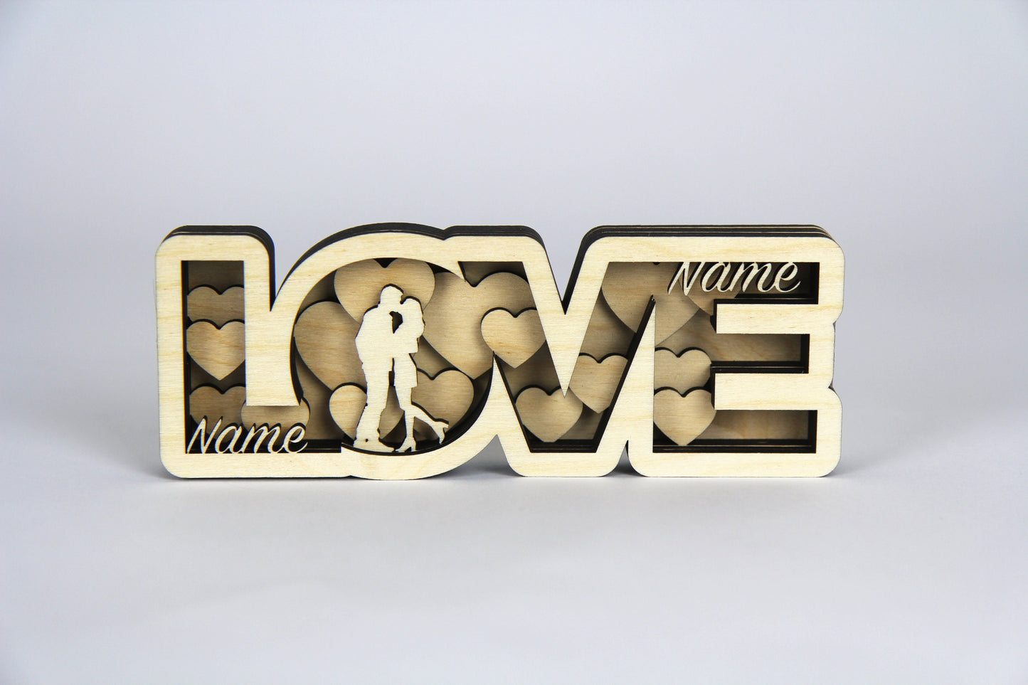 Love Name mit Figur 3D /Schild zum hinstellen /Perfekt als Geschenk: Jahrestag, Valentinstag, Geburtstag, Weihnachten/in 2 Größen erhältlich