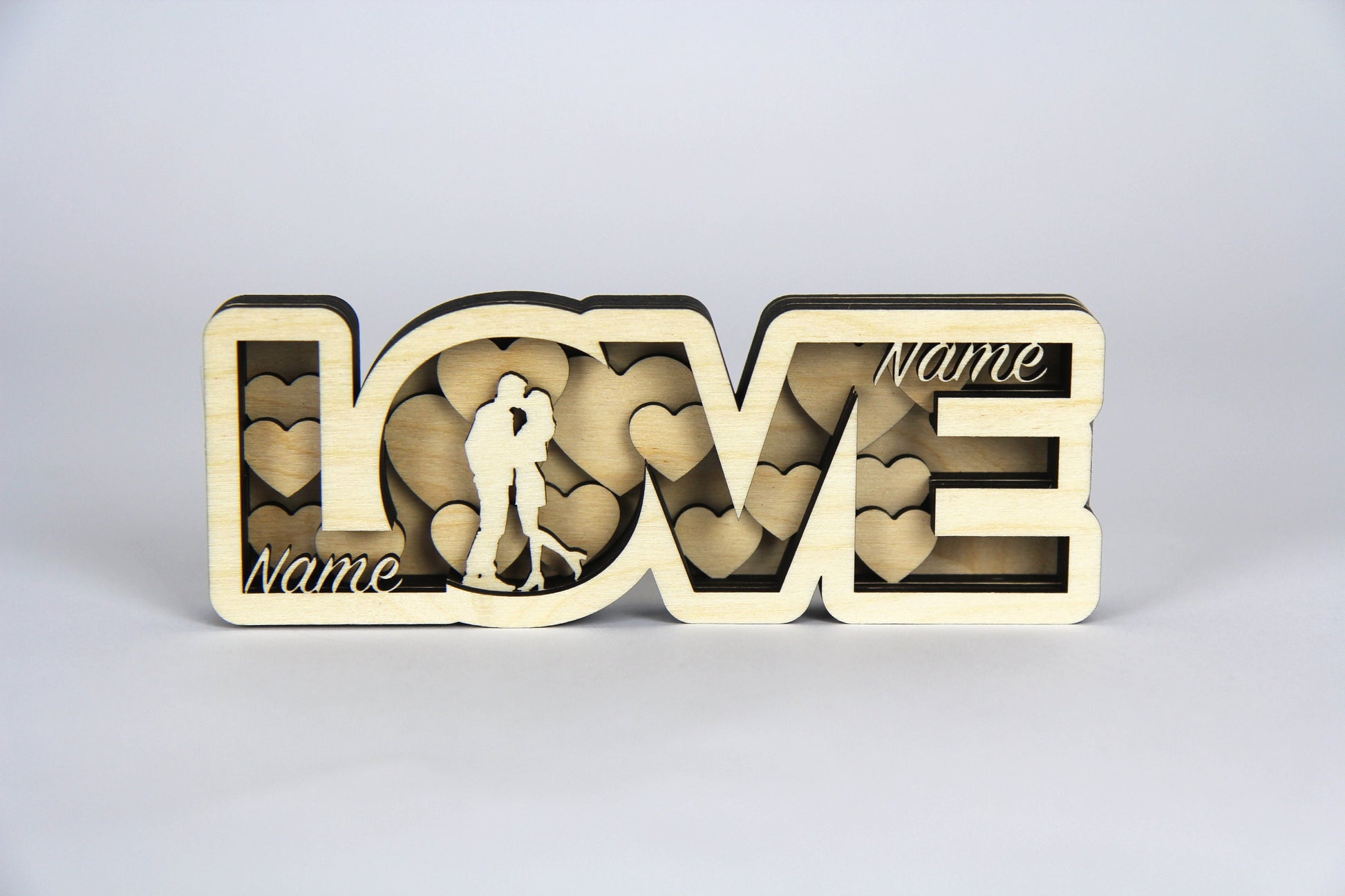 Love Name mit Figur 3D /Schild zum hinstellen /Perfekt als Geschenk: Jahrestag, Valentinstag, Geburtstag, Weihnachten/in 2 Größen erhältlich
