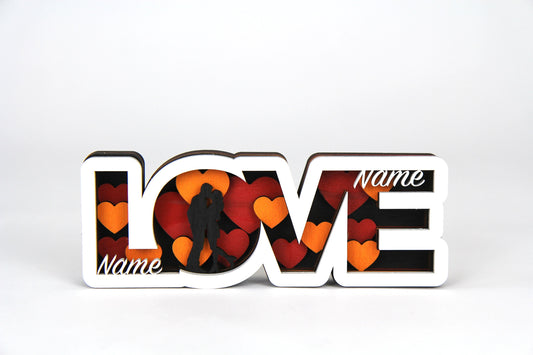 Love Name mit Figur 3D /Schild zum hinstellen /Perfekt als Geschenk: Jahrestag, Valentinstag, Geburtstag, Weihnachten/in 2 Größen erhältlich
