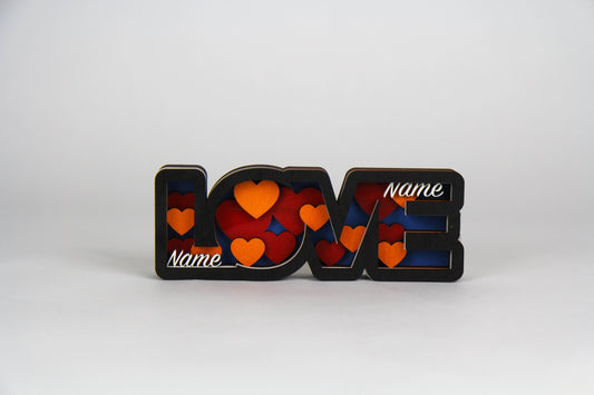 Love Schild mit Name 3D / zum hinstellen /Perfekt als Geschenk zum: Jahrestag, Valentinstag, Geburtstag, Weihnachten /in 2 Größen erhältlich