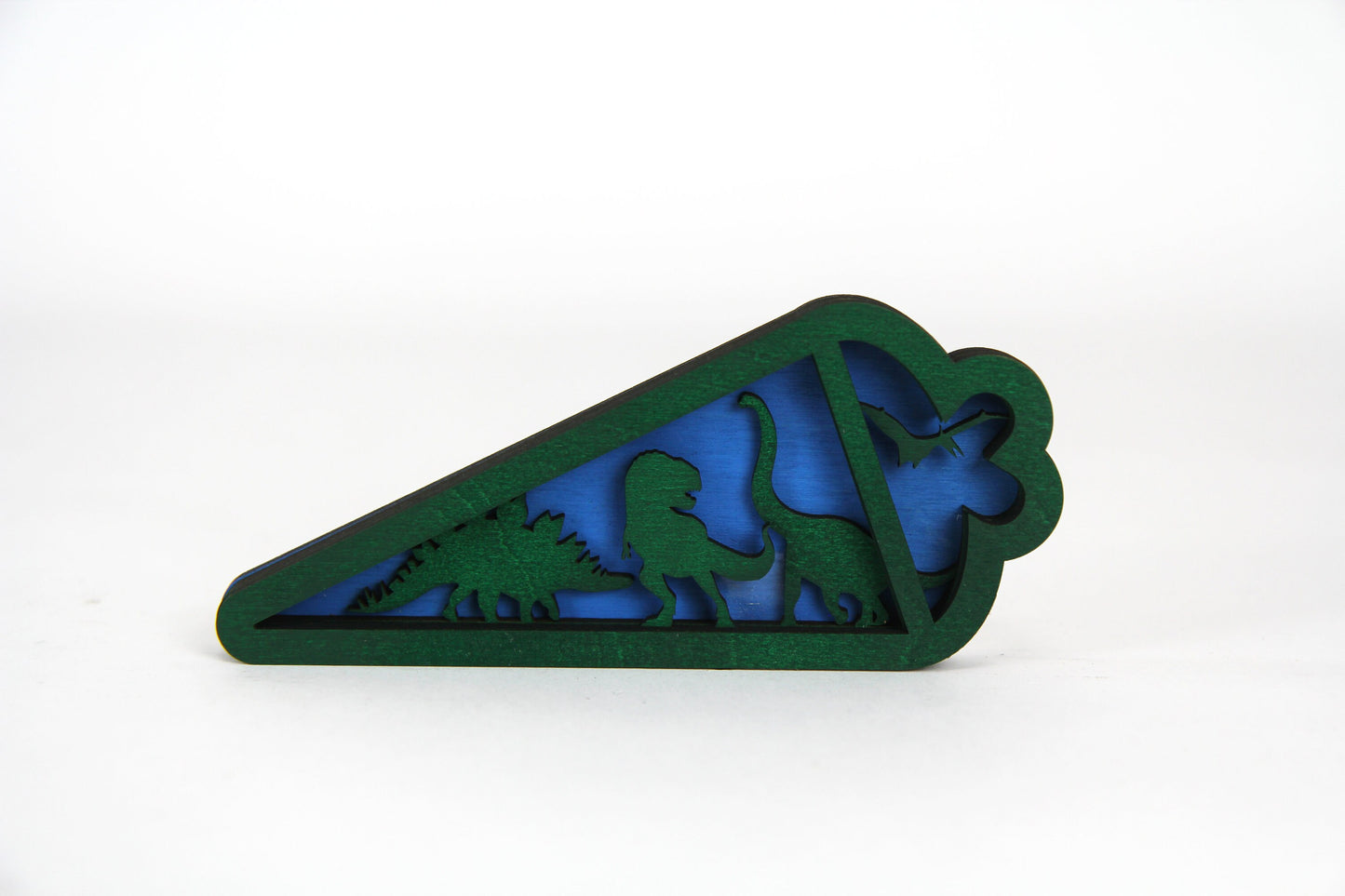3D Zuckertüte mit Dinosauriern aus Holz / Geschenk, Einschulung, Schulkind / in zwei Größen erhältlich 15 cm und 25 cm