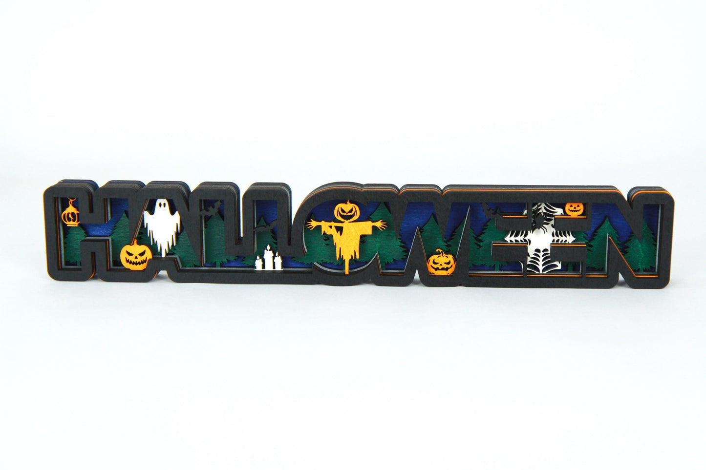Halloween 3D Schild Dekoration in zwei verschiedenen Größen erhältlich 25 cm und 35 cm / verschiedenen Farben