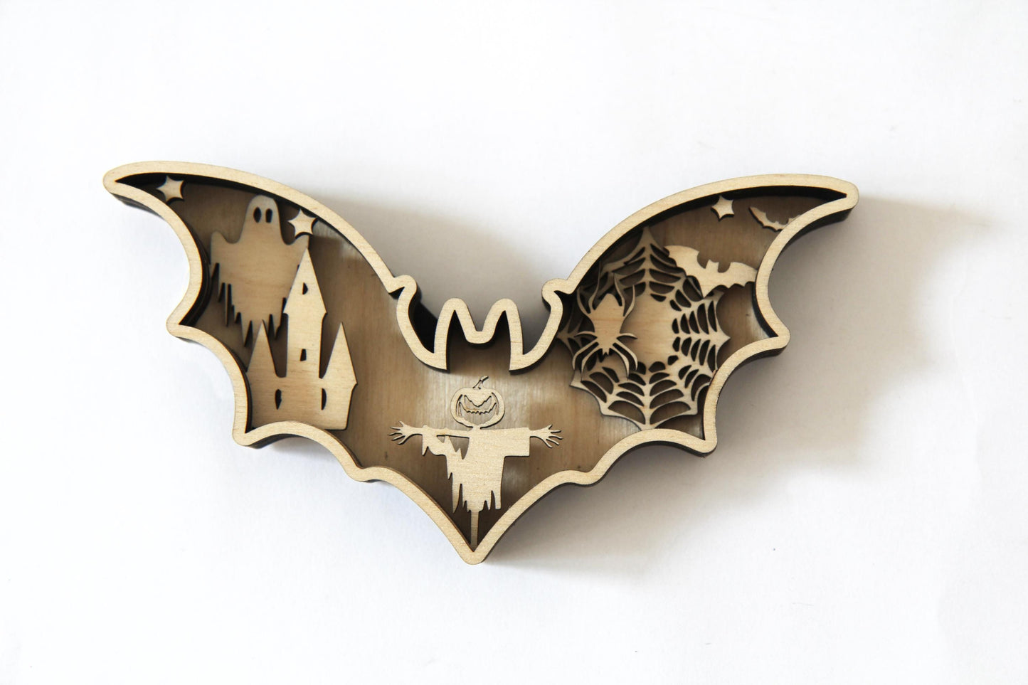 Fledermaus 3D Halloween Schild / Dekoration / Mehrschichtiges Design / Verschiedene Größen und Farben.