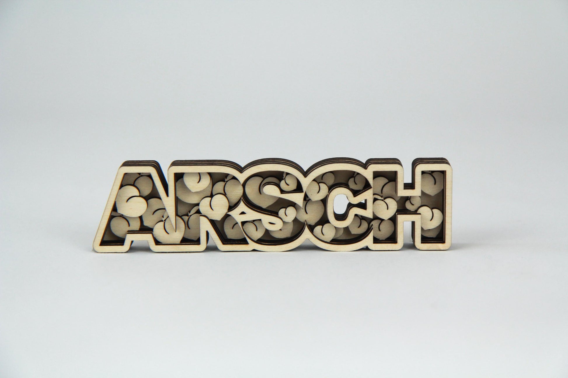 ARSCH 3D Holz-Schild Dekoration