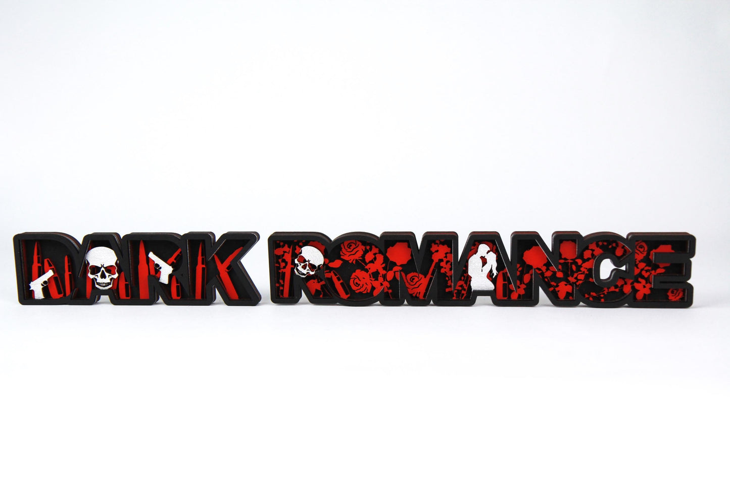 Dark Romance 3D Holz-Schild für Buchliebhaber / Verschiedene Farben und Größen / Geschenk oder Dekoration für Leseratten /