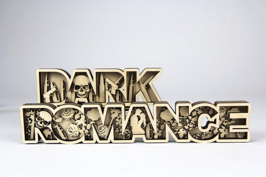 Dark Romance 3D Holz-Schild für Buchliebhaber / Verschiedene Farben und Größen / Geschenk oder Dekoration für Leseratten /