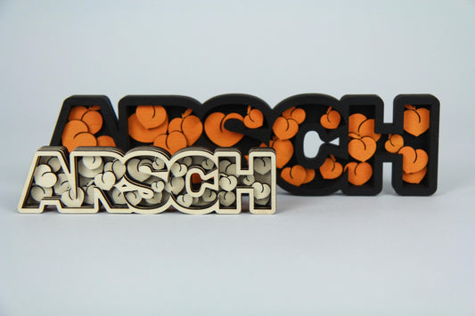 ARSCH 3D Holz-Schild Dekoration