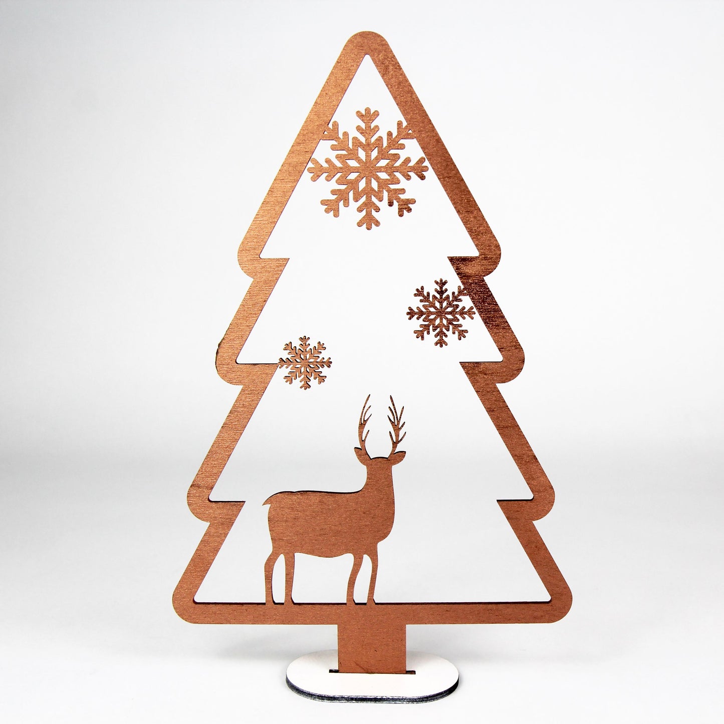 Tannenbaum Einzeln oder im 3er Set / Verschiedene Größen / Hirsch, Wichtel, Schneeflocken / Weihnachtsdekoration zum hinstellen