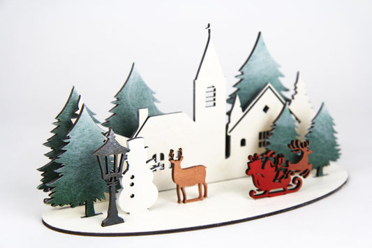 Weihnachtsdorf / Figuren zum stecken / Dekoration für Weihnachten / 25 cm /