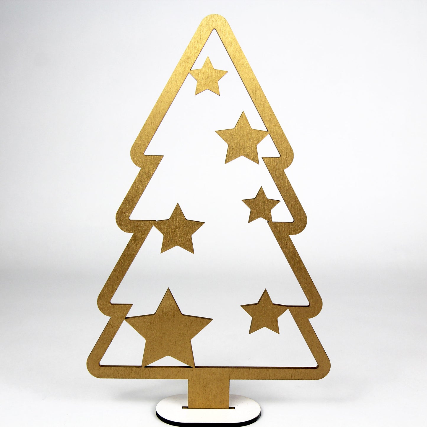 Tannenbaum Einzeln oder im 3er Set / Verschiedene Größen / Hirsch, Wichtel, Schneeflocken / Weihnachtsdekoration zum hinstellen